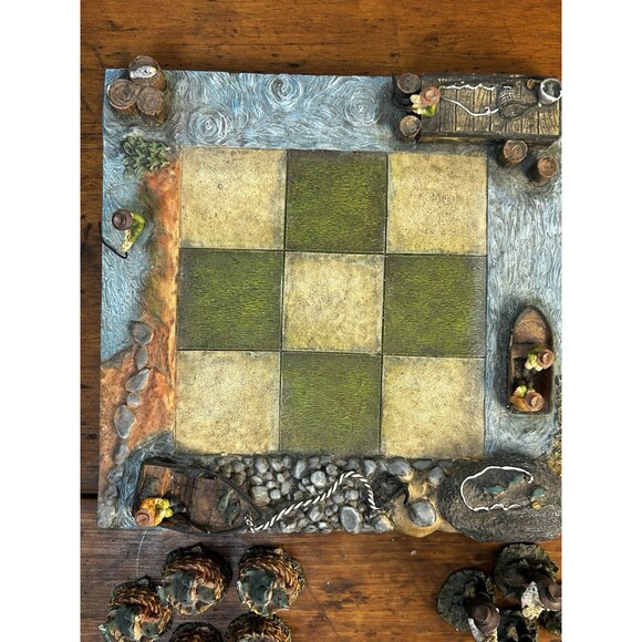 Vintage Fisherman and Fish Tic-Tac-Toe Game Board Sports Camping Lodge Decor - Picture 4 of 12